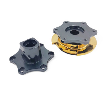 Steering Wheel Quick Release Hub - Grey/Gold