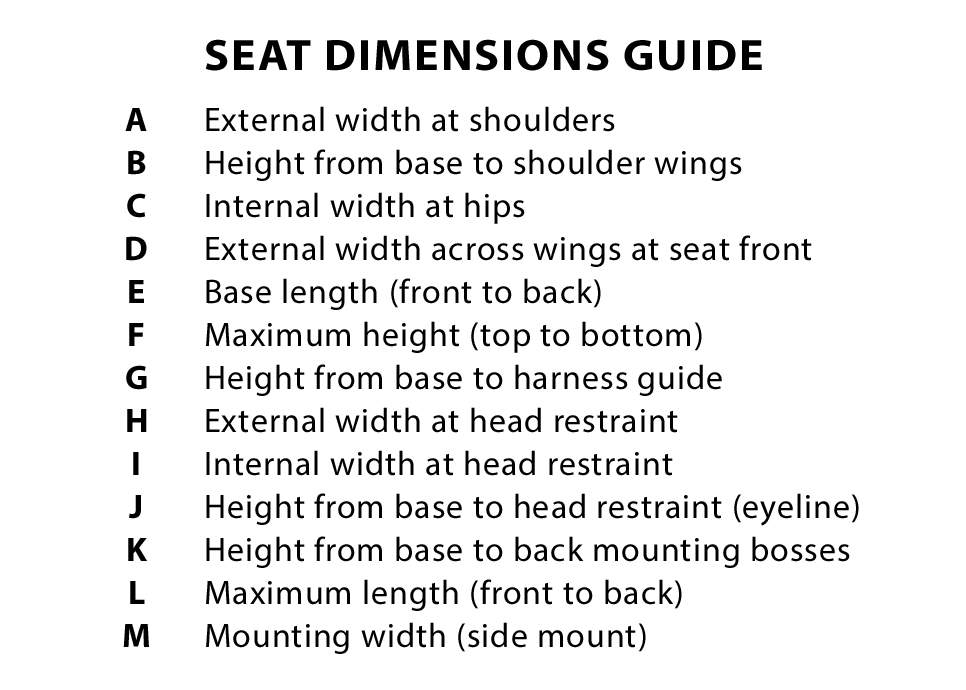 Seat Dimension Guide